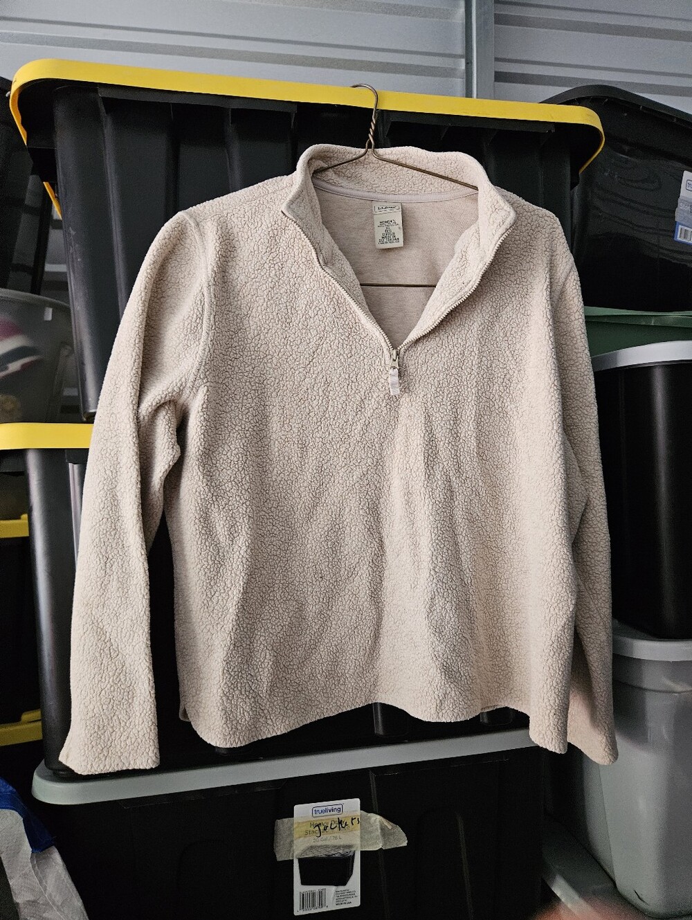 Ll Bean Fleece Jacket Quart Zip Pullover Women's Jacket White Size Xl